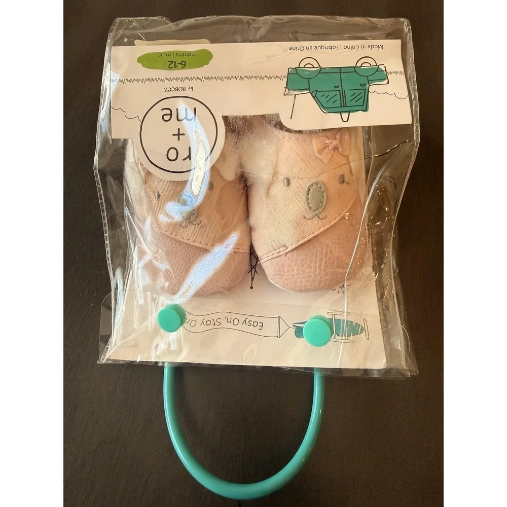 Robeez Shoes Girls Size 3 Pink Kato Koala Mary Jane Crib Slip Resistant 6-12M